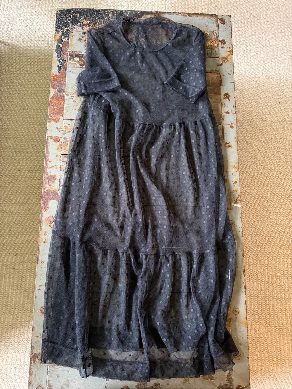Black Whimsigoth Swiss Dot Sheer Women's Dress